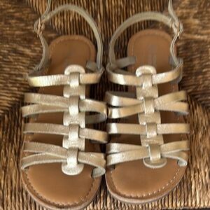 Gold Strappy Kids Sandals